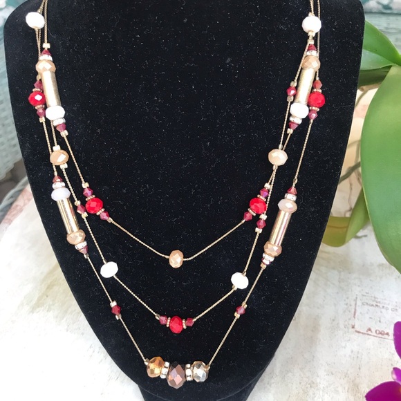 1990s NECKLACE THREE STRANDS AB CRYSTALS WITH PAIRED BRACELET AND EARRINGS - Picture 11 of 16